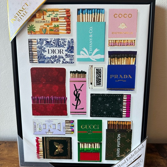 Instinct Style Other - Luxury Designer Matchbooks Framed Canvas Art Wall Decor 11 x 14” NEW